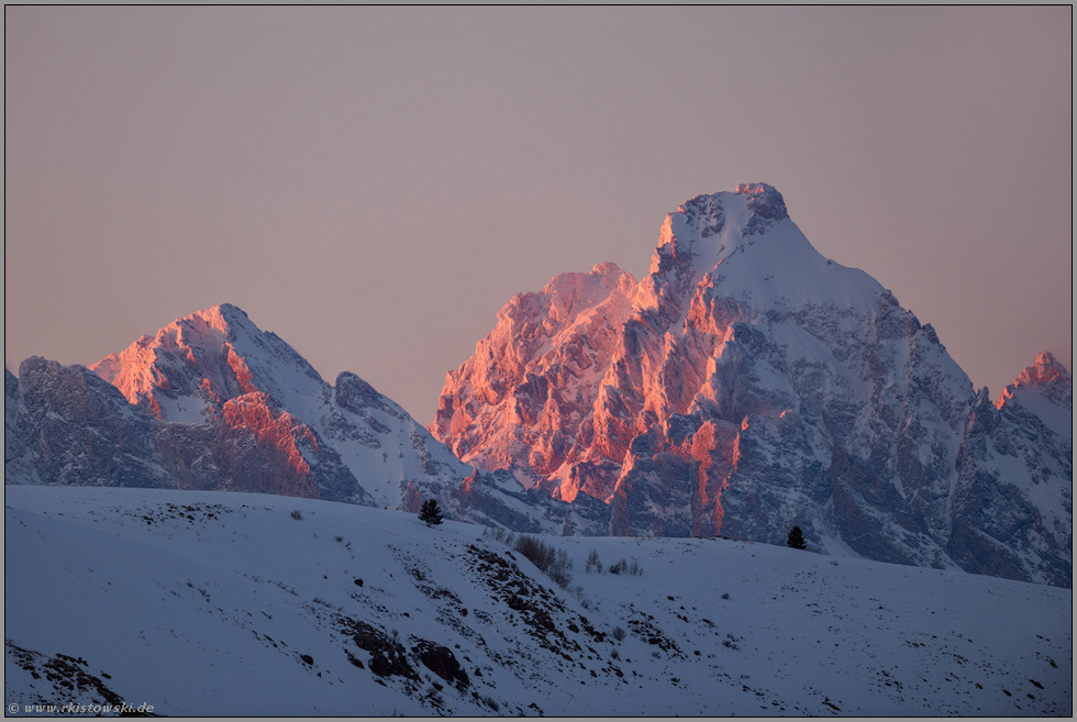 Alpenglühen in den Rocky Mountains... Grand Teton *USA, Wyoming*